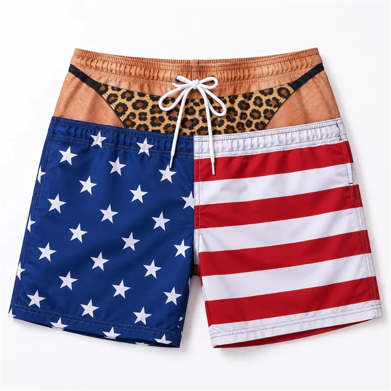 3D Printing Usa - Shorts de bain amusants pour hommes,