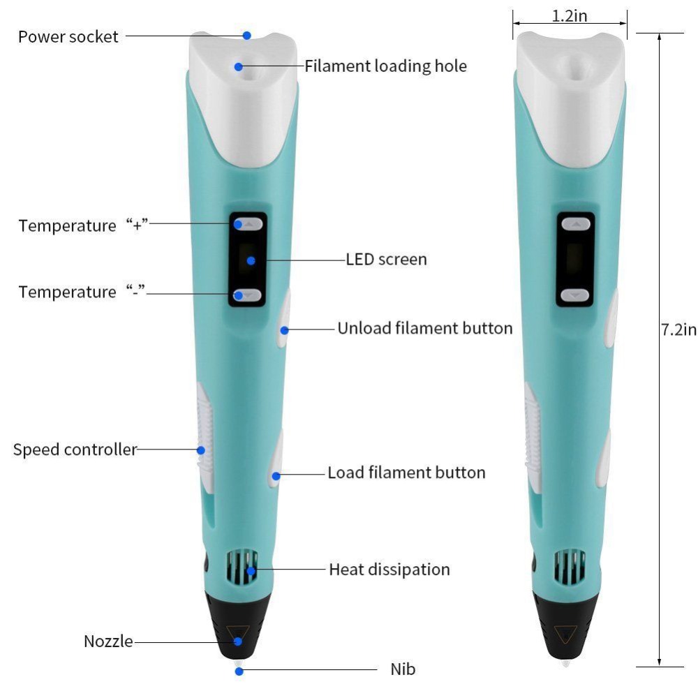 Dikale — Stylo 3D écran LED Do - 3D Printing Pen For Kids avis et prix