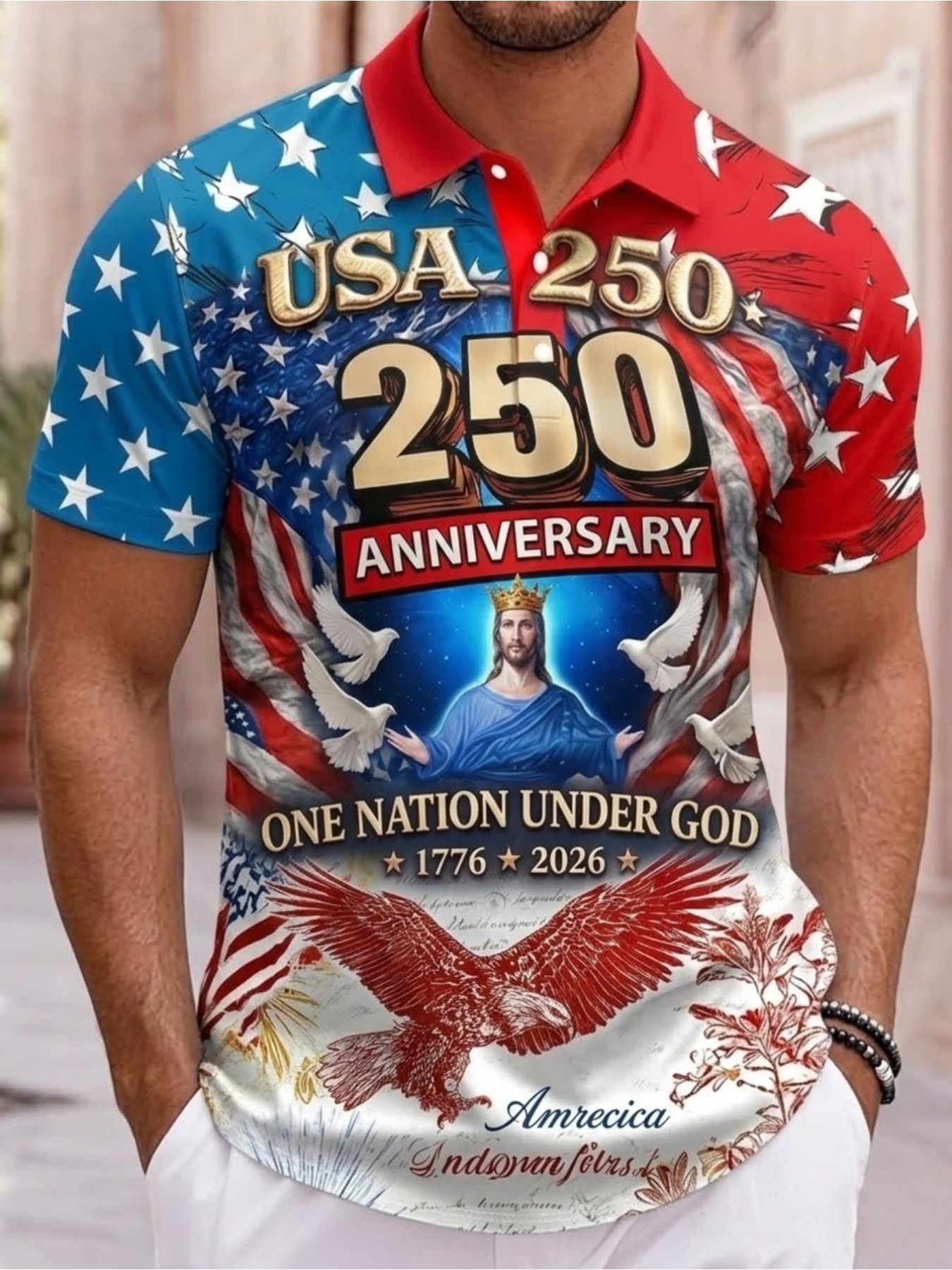 Polo pour homme USA 250e anniv - 3D Printing Usa avis et prix